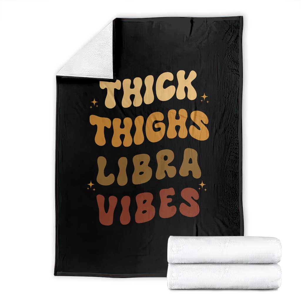 Thick Thighs Libra Vibes Zodiac Melanin Throw Blanket African American Black Queen