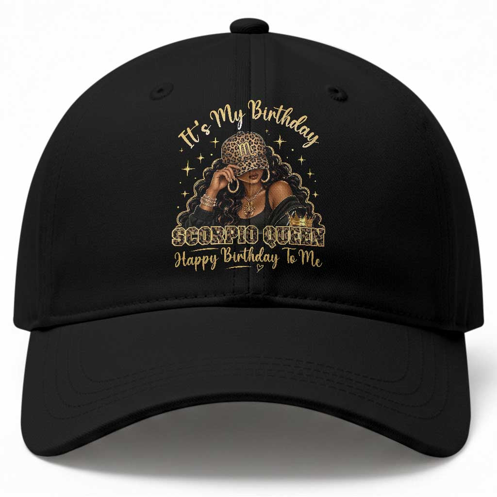 It Is My Birthday Scorpio Queen Baseball Cap Happy Birthday to Me Black Woman Camo Zodiac