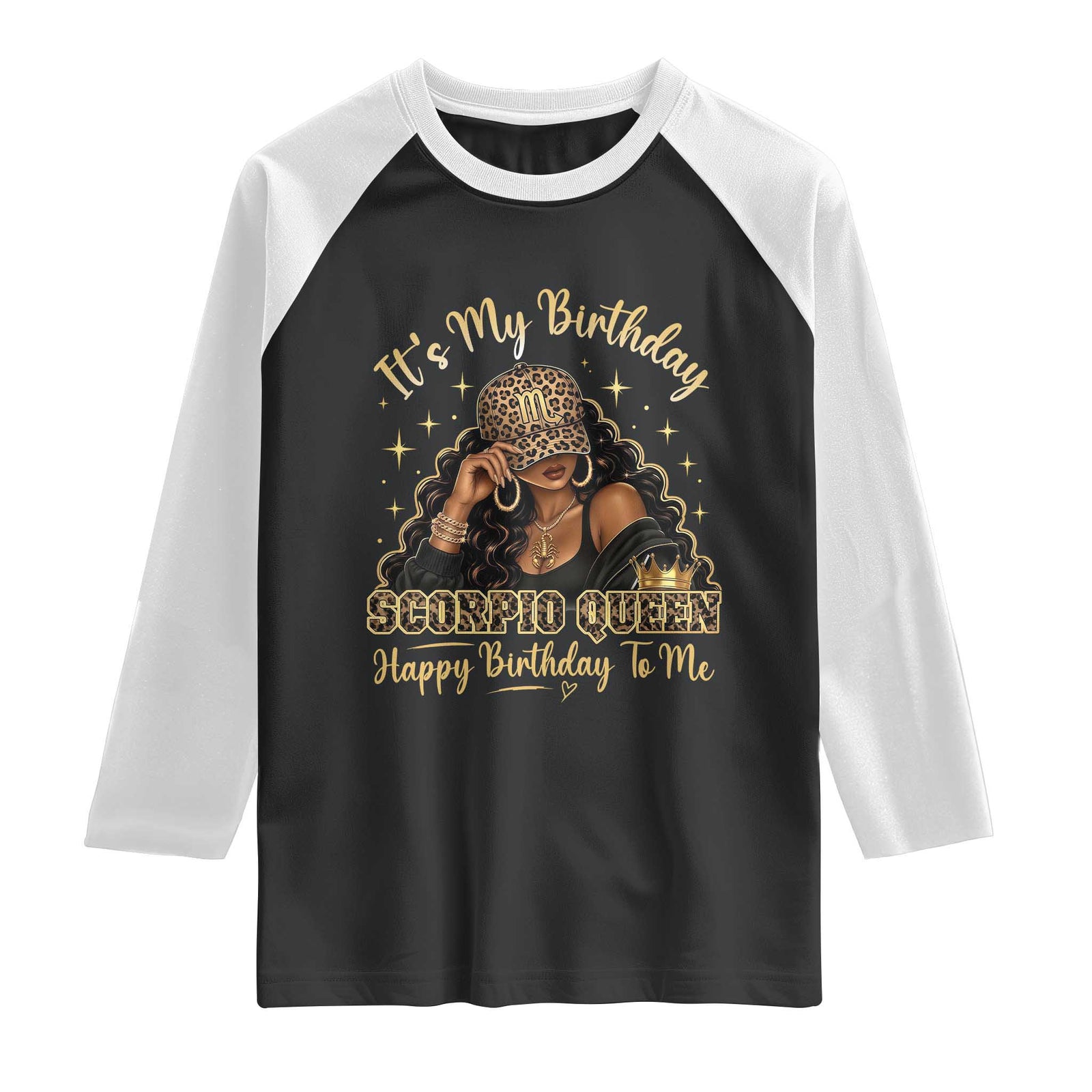 It Is My Birthday Scorpio Queen Raglan Shirt Happy Birthday to Me Black Woman Camo Zodiac