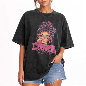 Libra Queen Washed Cotton T-Shirt October Birthdays Zodiac Astrology Horoscope Gift