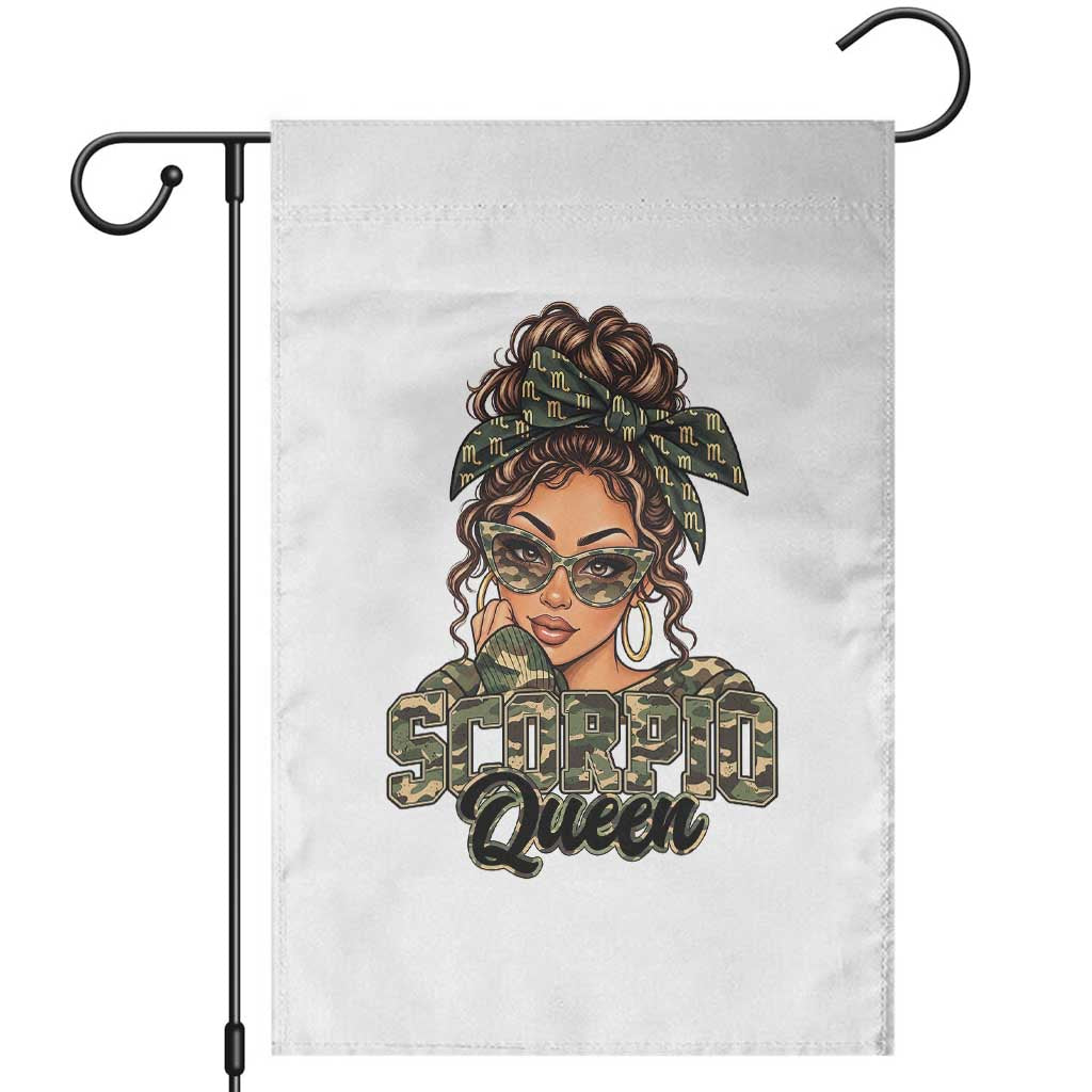 Scorpio Queen Garden Flag November Birthdays Camo Zodiac Astrology Horoscope Gift