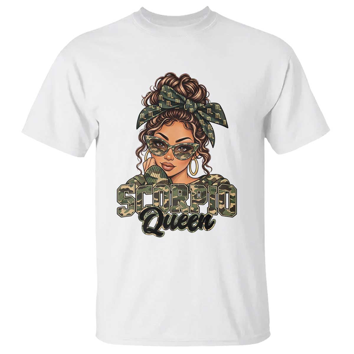 Scorpio Queen T Shirt November Birthdays Camo Zodiac Astrology Horoscope Gift