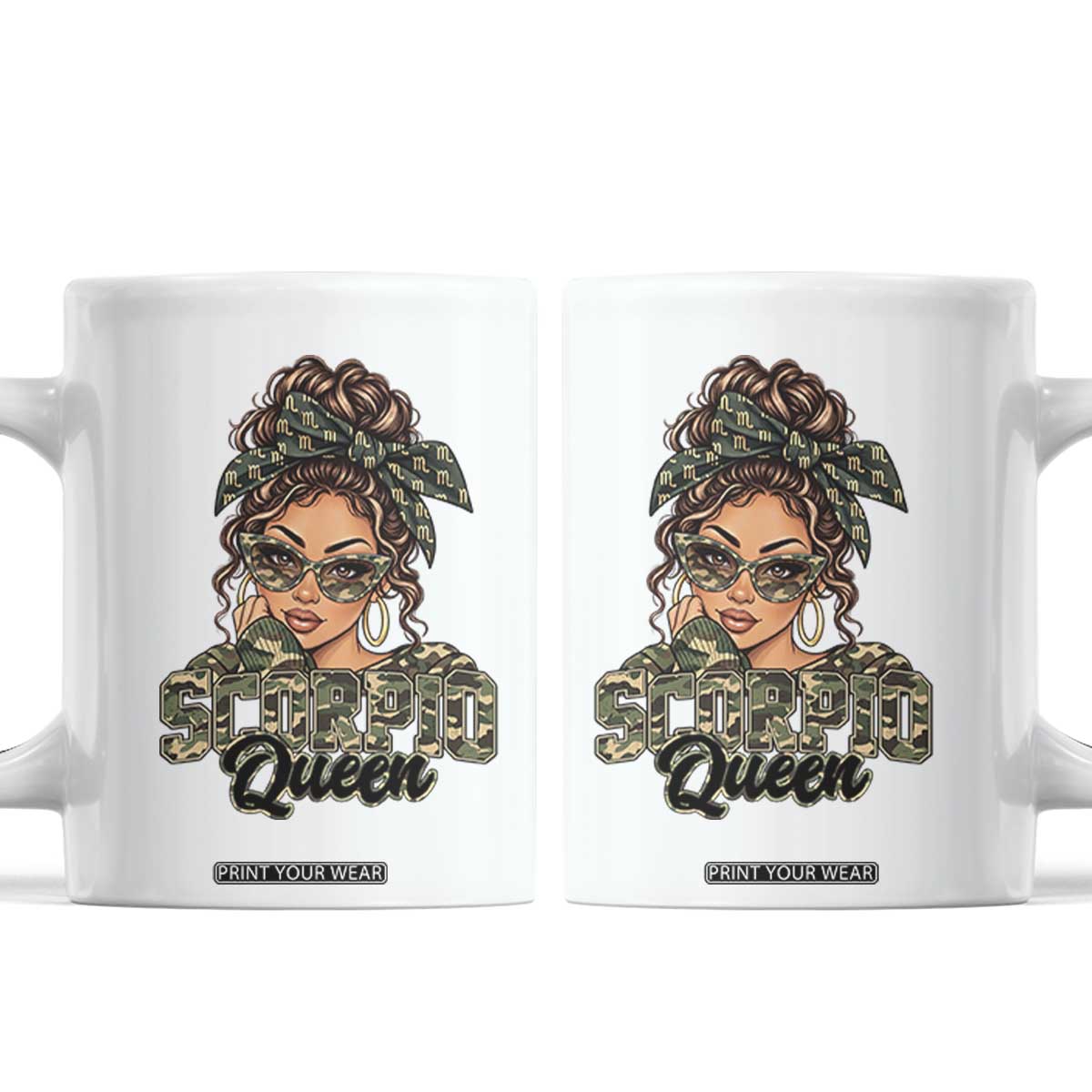Scorpio Queen Coffee Mug November Birthdays Camo Zodiac Astrology Horoscope Gift