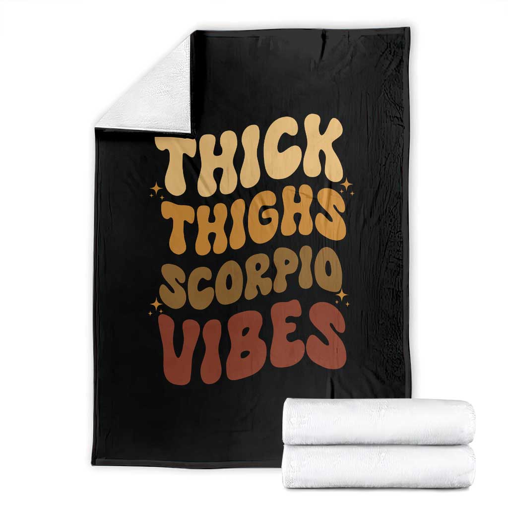 Thick Thighs Scorpio Vibes Zodiac Melanin Throw Blanket African American Black Queen