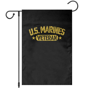 US Marines Veteran Garden Flag Retired Military Distressed Yellow Stencil Stars Graphic