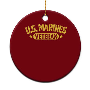 US Marines Veteran Ceramic Ornament Retired Military Distressed Yellow Stencil Stars Graphic