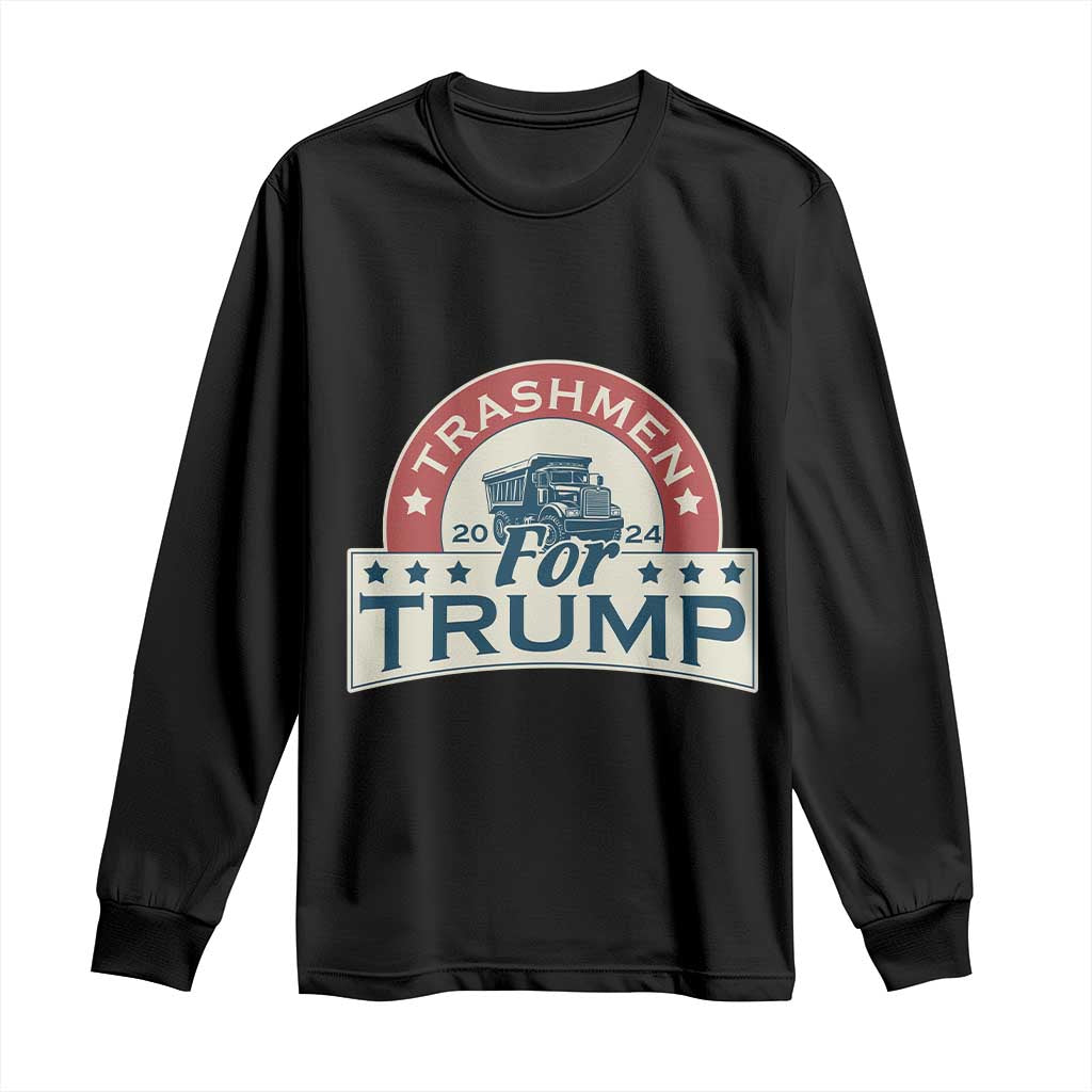 Trashmen For Trump 2024 Long Sleeve Shirt US Election 2024 Garbage Truck TS11 Black Print Your Wear