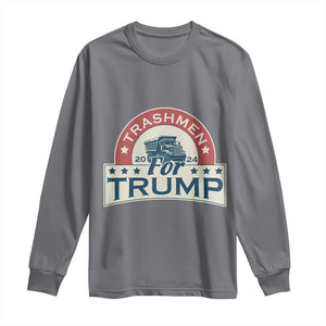 Trashmen For Trump 2024 Long Sleeve Shirt US Election 2024 Garbage Truck TS11 Charcoal Print Your Wear