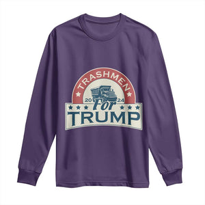 Trashmen For Trump 2024 Long Sleeve Shirt US Election 2024 Garbage Truck TS11 Purple Print Your Wear