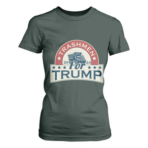 Trashmen For Trump 2024 T Shirt For Women US Election 2024 Garbage Truck TS11 Dark Forest Green Print Your Wear