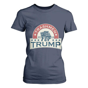 Trashmen For Trump 2024 T Shirt For Women US Election 2024 Garbage Truck TS11 Navy Print Your Wear