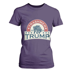 Trashmen For Trump 2024 T Shirt For Women US Election 2024 Garbage Truck TS11 Purple Print Your Wear