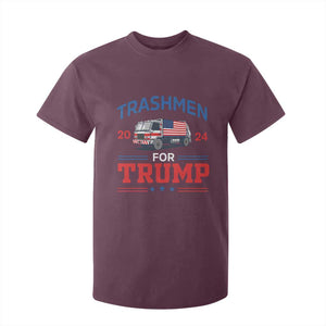 Trashmen For Trump 2024 T Shirt For Kid US Election 2024 Garbage Truck Star TS11 Maroon Print Your Wear