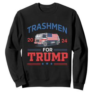 Trashmen For Trump 2024 Sweatshirt US Election 2024 Garbage Truck Star TS11 Black Print Your Wear