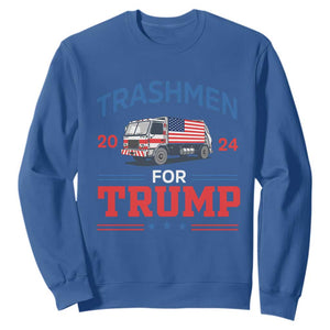 Trashmen For Trump 2024 Sweatshirt US Election 2024 Garbage Truck Star TS11 Royal Blue Print Your Wear