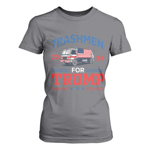 Trashmen For Trump 2024 T Shirt For Women US Election 2024 Garbage Truck Star TS11 Charcoal Print Your Wear