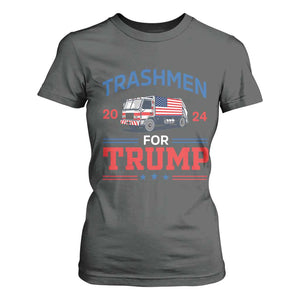 Trashmen For Trump 2024 T Shirt For Women US Election 2024 Garbage Truck Star TS11 Dark Heather Print Your Wear