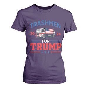 Trashmen For Trump 2024 T Shirt For Women US Election 2024 Garbage Truck Star TS11 Purple Print Your Wear