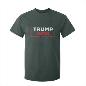 Trump Won 2024 T Shirt For Kid The 47th US President 2024 USA Election TS11 Dark Forest Green Print Your Wear