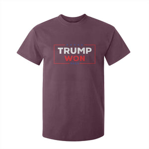 Trump Won 2024 T Shirt For Kid The 47th US President 2024 USA Election TS11 Maroon Print Your Wear