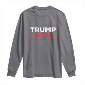 Trump Won 2024 Long Sleeve Shirt The 47th US President 2024 USA Election TS11 Charcoal Print Your Wear