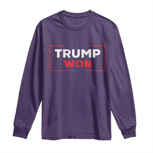 Trump Won 2024 Long Sleeve Shirt The 47th US President 2024 USA Election TS11 Purple Print Your Wear