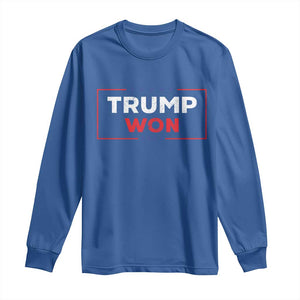 Trump Won 2024 Long Sleeve Shirt The 47th US President 2024 USA Election TS11 Royal Blue Print Your Wear