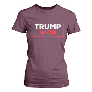 Trump Won 2024 T Shirt For Women The 47th US President 2024 USA Election TS11 Maroon Print Your Wear