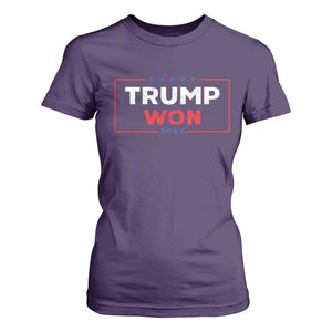 Trump Won 2024 T Shirt For Women The 47th US President 2024 USA Election TS11 Purple Print Your Wear