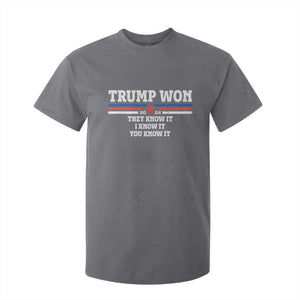 Trump Won 2024 T Shirt For Kid They I And You Know It The 47th US President 2024 TS11 Charcoal Print Your Wear