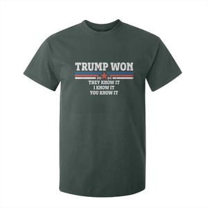 Trump Won 2024 T Shirt For Kid They I And You Know It The 47th US President 2024 TS11 Dark Forest Green Print Your Wear