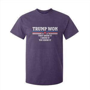 Trump Won 2024 T Shirt For Kid They I And You Know It The 47th US President 2024 TS11 Purple Print Your Wear