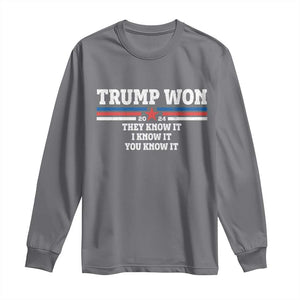 Trump Won 2024 Long Sleeve Shirt They I And You Know It The 47th US President 2024 TS11 Charcoal Print Your Wear