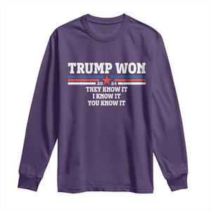 Trump Won 2024 Long Sleeve Shirt They I And You Know It The 47th US President 2024 TS11 Purple Print Your Wear