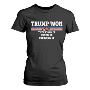 Trump Won 2024 T Shirt For Women They I And You Know It The 47th US President 2024 TS11 Black Print Your Wear