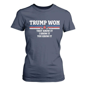 Trump Won 2024 T Shirt For Women They I And You Know It The 47th US President 2024 TS11 Navy Print Your Wear