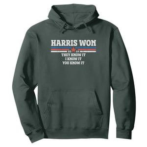 Harris Won 2024 Hoodie They I And You Know It US Election TS11 Dark Forest Green Print Your Wear