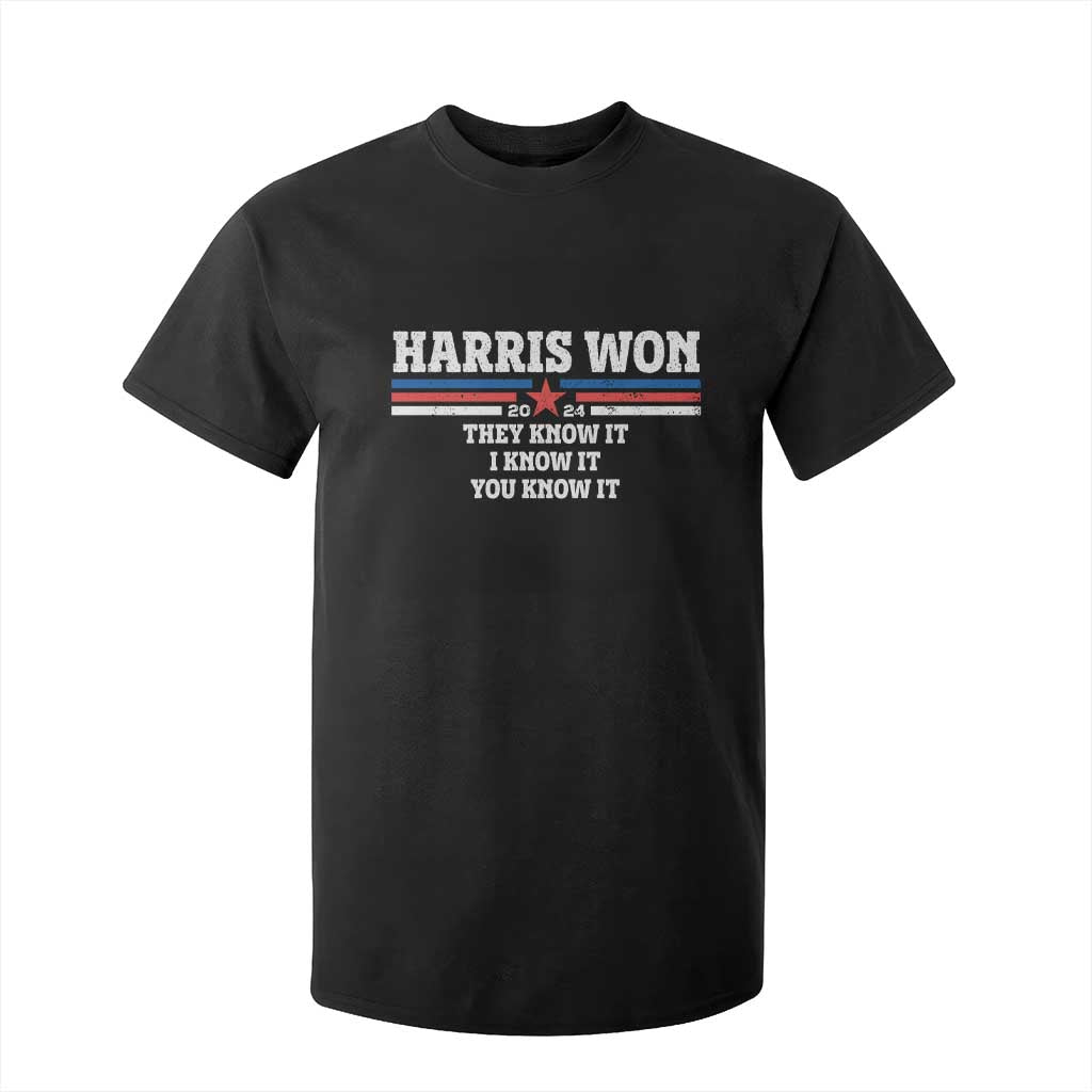 Harris Won 2024 T Shirt For Kid They I And You Know It US Election TS11 Black Print Your Wear