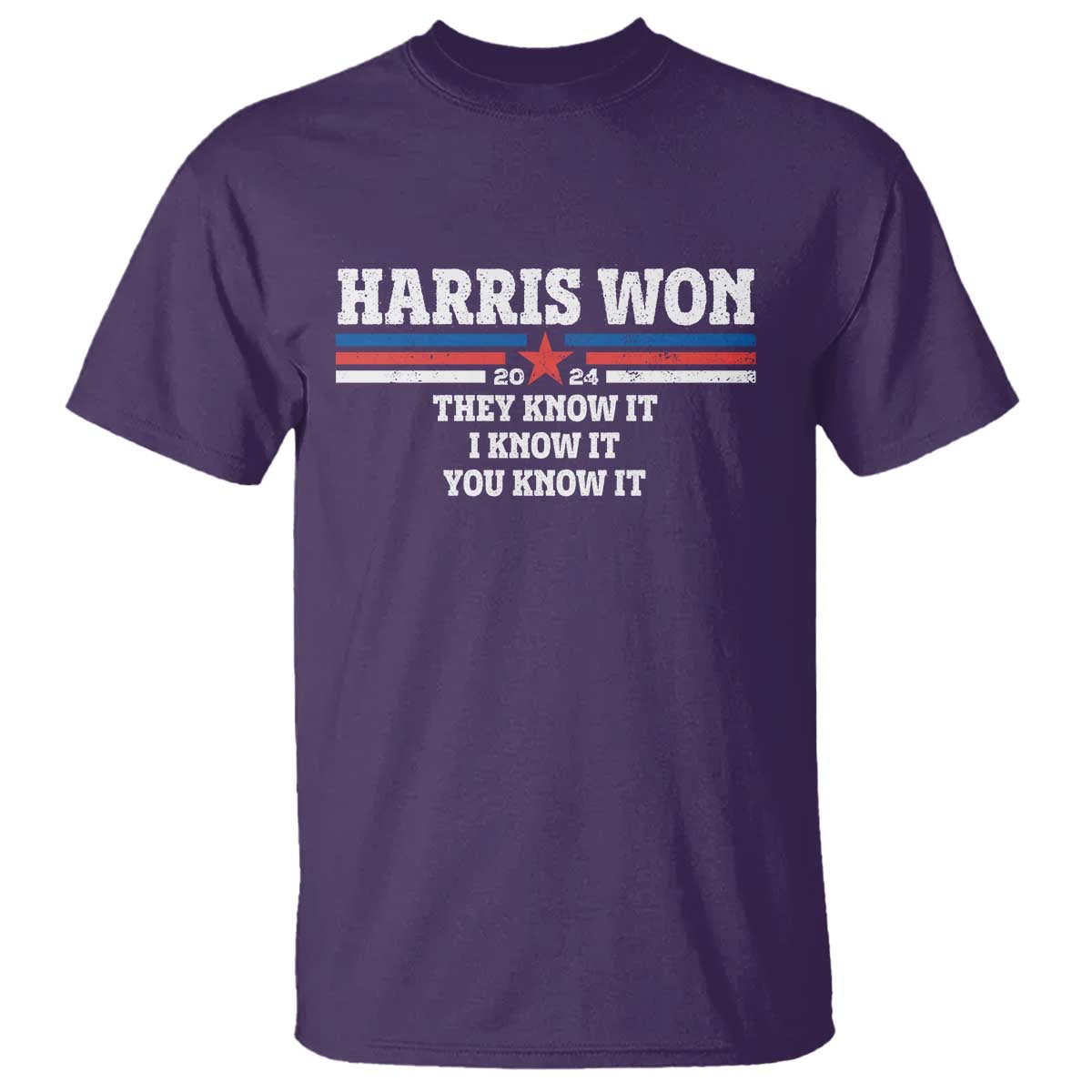 Harris Won 2024 T Shirt They I And You Know It US Election TS11 Purple Print Your Wear