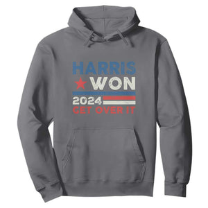 Harris Won 2024 Get Over It Hoodie Presidential Election TS11 Charcoal Print Your Wear