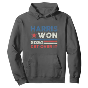 Harris Won 2024 Get Over It Hoodie Presidential Election TS11 Dark Heather Print Your Wear