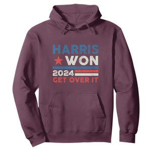 Harris Won 2024 Get Over It Hoodie Presidential Election TS11 Maroon Print Your Wear