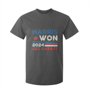 Harris Won 2024 Get Over It T Shirt For Kid Presidential Election TS11 Dark Heather Print Your Wear