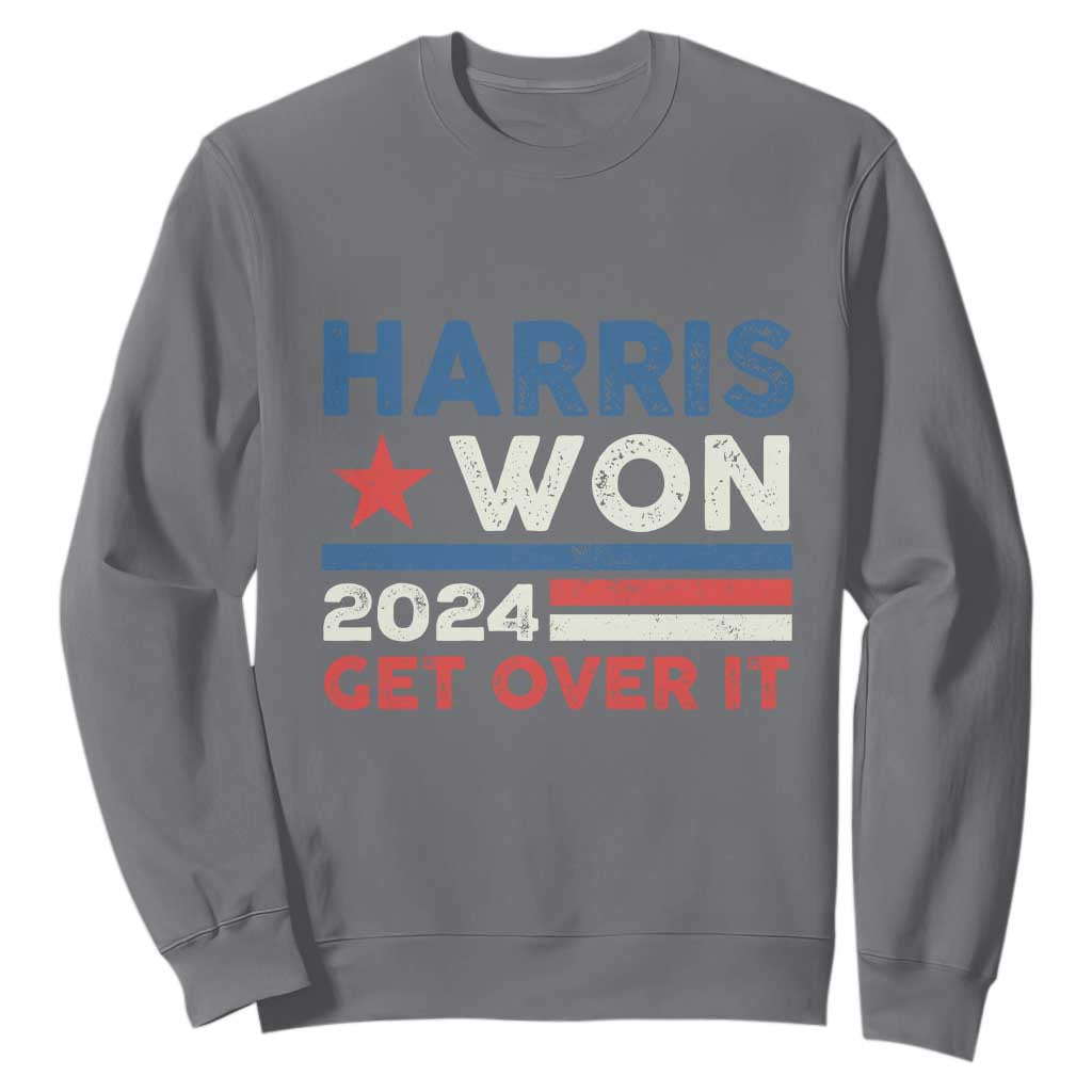 Harris Won 2024 Get Over It Sweatshirt Presidential Election TS11 Charcoal Print Your Wear