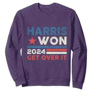 Harris Won 2024 Get Over It Sweatshirt Presidential Election TS11 Purple Print Your Wear