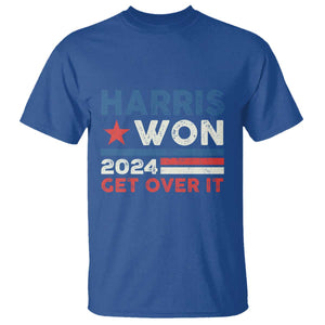 Harris Won 2024 Get Over It T Shirt Presidential Election TS11 Royal Blue Print Your Wear