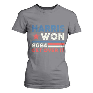 Harris Won 2024 Get Over It T Shirt For Women Presidential Election TS11 Charcoal Print Your Wear