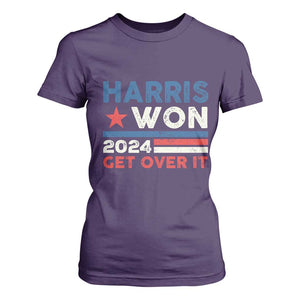 Harris Won 2024 Get Over It T Shirt For Women Presidential Election TS11 Purple Print Your Wear