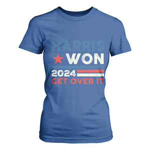 Harris Won 2024 Get Over It T Shirt For Women Presidential Election TS11 Royal Blue Print Your Wear