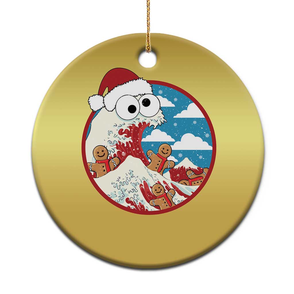 Funny Christmas Christmas Ornament Santa Tsunami Is Eating Ginger Bread Xmas TS11 Print Your Wear